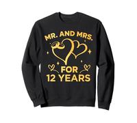 12th Wedding Anniversary Couples Married 12 Years Funny Sweatshirt