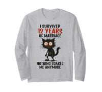 12th Wedding Anniversary, I Survived 12 Years of Marriage Long Sleeve T-Shirt
