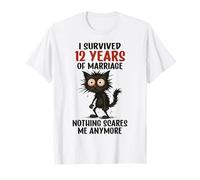 12th Wedding Anniversary, I Survived 12 Years of Marriage T-Shirt