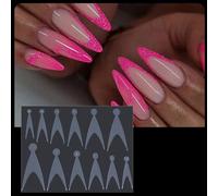 12Tip / Sheet Nail Form French Sticker Full Cover False Nails French Line Drawing Guide Stickers Nail Extension Accessory Form Sticker for Builder Gels Stickers for Acrylic Nails Dispenser