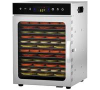 12Tray Stainless Steel Food Dehydrator,LED Touch Control Design,Adjustable Digital Temperature 30-90°C and 24 Hour Timer,Fruit Dryer Machine for Fruit, Veg, Meat & More