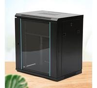 12U For Patch Panel Switch Pdu Network Cabinet Data Comms Wall Rack Server Devices Floor Mounted Large Capacity Mount Removable Side Door Enclosure Clear Lock Deep Multi Function Enclosures Black