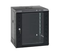 12U Network Cabinet Black 19" Cold-Rolled Steel Toughened Glass Door 53x40x60cm