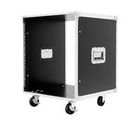12U Portable Rolling Rack, MDF Studio Equipment Cabinet for Audio Video Server Mounting, 220LBS Capacity Open Frame Rack with Handles & Casters for Home Theater Recording Studio