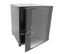 12U Server Cabinet Wall Mount Rack Enclosure with Caster Wheels 2 Server Fans Locking Glass Door Removable Side Panels 19" Network Cabinet 15-18.5" Installation Depth Heavy-Duty Frame (27INCH, 12U)