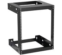 12U Wall Mount Rack Open Frame 19 Inch Server Equipment 2 Post Network Cabinet 18 inches Depth Black by Tedgetal