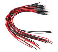 12V 0.06W 3mm White Round Head LED Indicator Lights Pre-Wired 50 Pack for Automotive Dashboard Car Instrument Panel Replacement
