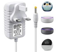 12V 1.25A 15W Power Supply Charger 4.0 * 1.7mm Power Cable Compatible with E-cho Dot (3rd/5rd/4th/1st Gen) 3/4 Gen E-cho Kids Edition 3/4 Gen Show 5(1/2Gen) Spot Fire TV Cube 1.5M Cord White