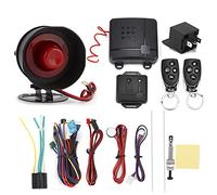 12V 1 Way Car Alarm System and Anti Theft Keyless Entry Security Alert, Central Door Lock Kit with 2 Remote Controls, 105DB Loud Siren, Shock Sensor, and Passive Keyless Entry for