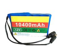 12V 10.4Ah Rechargeable Lithium-ion Battery Built-in BMS Waterproof PVC Shell Waterproof PVC Shell Suitable for Electric Toys and Electric Balance Bikes 12V 10.4Ah