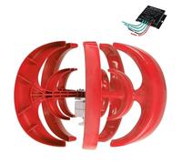 12V 10000W Vertical Wind Turbine Generator - 5-Blade Lantern Design for Marine, Boat, Wind-Solar Hybrid Streetlight, Efficient Power Controller, Red Color