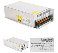 12V 100A Switching Power Supply 1200W AC-DC Adapter High Efficiency Stable Output for LED Strip CCTV Camera Motor Drive