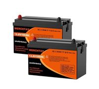 12V 100Ah/100Ah*2/200AH/300AH lithium iron phosphate batteries with built-in BMS, low-temperature protection, 25,000 deep cycle lithium batteries, suitable for off-grid, RV solar systems (100Ah*2)
