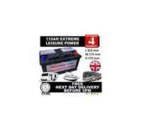 12V 100AH LEISURE BATTERY HEAVY DUTY DUAL PURPOSE LOW HEIGHT (105 ah amp) 110AMP