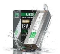 12V 100W Waterproof LED Driver Transformer Constant Voltage 12V DC 8.33A Output, AC90-250V Input, IP67 Aluminium Power Supply for Outdoor & Indoor LED Lighting.