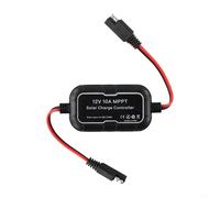 12V 10A Charge Controller for Lithium for AGM Gel Flooded Batteries, Compact LCD Display with SAE Cables, Outdoor Weatherproof Solar Panel Regulator