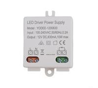 12V 10W Constant Voltage LED Driver Power Supply, AC 100-240V to DC 12V Output, Compact 42x40x20mm Plastic Housing, for LED Strip Lights,