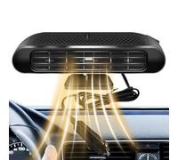 12V 120W Car Heater and Cooler with Fast Defrost and Demist, 360° Adjustable Warm Air Fan, Compact Portable ABS Unit for Cars, Trucks and SUVs, Black Gold(Black Silver)