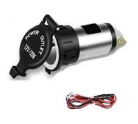 12V 120W Cigarette Lighter Power Socket Plug Outlet, Car Cigarette Lighter Socket with Cover Wiring Harness Splitter Power Outlet Adapter Waterproof Plug for Motorcycle Car Boat Tractor