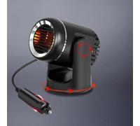 12V 120W Vehicle Heater, With 360 Degree Adjustable Rotation And 180 Degree Tilt, Dual Heater And Fan Functions For Efficient Windshield Fog Clearing(Black)