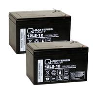 12V 12Ah Lead Fleece Battery AGM VRLA with VdS Q-Batteries 12LS-12 F2 (2 Pack)