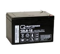 12V 12Ah Lead Fleece Battery AGM VRLA with VdS Q-Batteries 12LS-12 F2 (2 Pack)