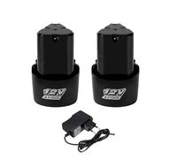 12V 1500mAh Universal Rechargeable Lithium-Ion Battery Compatible for Electric Screwdriver Electric Drill Mini Angle Grinder Tool(2 Battery 1 Charger)