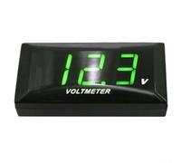 12V-150V LCD Voltmeter For Motorcycle Electric Vehicle, Real-Time Voltage Display Monitor, Compact Dashboard Gauge Accessory(green light)