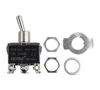 12V 15A Double Pole On/On Latching Toggle Switch Metal Centre Off Rocker with Screw Terminal for Automotive Applications 250VAC Rated 10000 Cycle Electrical Life