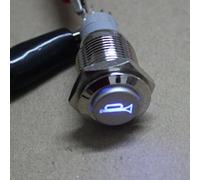 12V 16mm Blue Momentary Push Button Metal Switch Car Boat Speakers Bells Horn