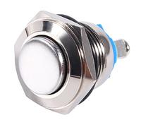 12V 16mm Car Waterproof Momentary Metal Push Button, Self-Reset Horn Switch, Silver