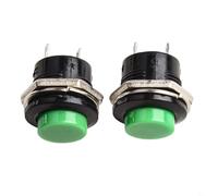 12V 16mm Metal Momentary Start Switch with Round Button for Use in For Cars and Boats, IP67 Waterproof and Snap to Close (green)