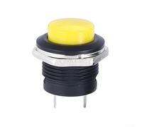 12V 16mm Round Button Momentary Switch for Car and Boat with IP67 Waterproof Feature (yellow)