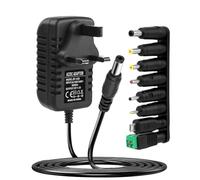 12V 1A 12W Power Supply Adapter 100-240V 50-60Hz AC to DC, Universal Charger with 8 DC Connectors, Multi Power Plug for Household Electronics CCTV Camera Speakers TV Box Tablet E-Reader LED Strips