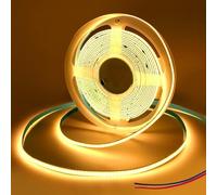 12V 1M COB LED Strip with Extension Cable Tail,2700K Warm White,320LEDs/M,CRI 90+,5mm Width,Uniform Dotless LED Tape Light for Room Cabinet Home Car DIY Projects [Strip Only]