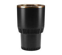 12V 2-in-1 Smart Car Cup Heating and Cooling Cup Holder LED Temperature Display, Suitable for Commuters on The Road, （Black Gold）