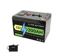12V 200Ah Lithium-ion Battery Built-in BMS | Lifepo4 rechargeable battery for RV backup power supply Marine Boat(12E 200Ah Charger)