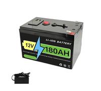 12V 200Ah Lithium-ion Battery Built-in BMS | Lifepo4 rechargeable battery for RV backup power supply Marine Boat(12E 180Ah Charger)