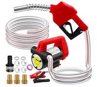 12V 200W Electric Diesel Transfer Pump, 45L/min Fuel Transfer Pumps, Self Priming Fuel Transfer Extractor Pump Kit with Aluminium Manual Nozzle and Hoses
