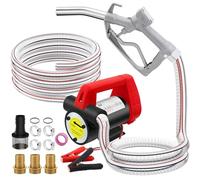 12V 200W Electric Diesel Transfer Pump, 45L/min Fuel Transfer Pumps, Self Priming Fuel Transfer Extractor Pump Kit with Aluminium Manual Nozzle and Hoses