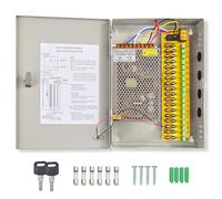 12V 20A 240W 18 Channel DC CCTV Power Supply Box for CCTV Camera & DVR, Wired Indoor Security Power Supply with Overload/Short Circuit Protection, Wall Mount