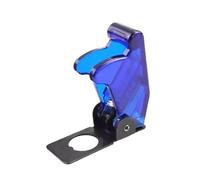12V 20A Auto Car Boat Truck Illuminated Led Toggle Switch with Aircraft Flip Up Cover Guard Red Blue Green Yellow White IDGTTLDF(Blue lid,5 Sets)