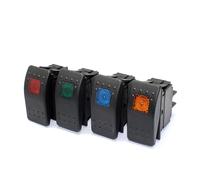 12V 20A Car Marine Boat Off Road LED Light On Off Button Toggle Rocker Switch 4pin 12V LED Blue Red Yellow Green 2Pcs(Red)
