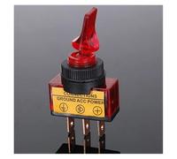 12V 20A Led Illuminate Flick Rocker Button Toggle Switch ON-OFF Light Connections Ground Power ASW-14D IDGTTLDF(Red)