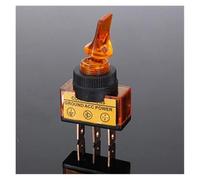 12V 20A Led Illuminate Flick Rocker Button Toggle Switch ON-OFF Light Connections Ground Power ASW-14D IDGTTLDF(Yellow)