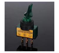 12V 20A Led Illuminate Flick Rocker Button Toggle Switch ON-OFF Light Connections Ground Power ASW-14D IDGTTLDF(Green)