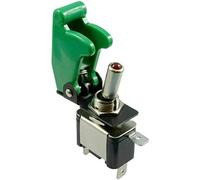 12V 20A Toggle Switch Car Auto Toggle Switches Illuminated LED On/Off Flip Up Green Light Green Cover