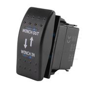 12V 20A Winch In Out ON-OFF-ON Rocker Switch 7 Pin LED blue