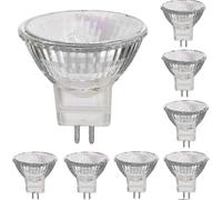 12V 20W Halogen Bulbs, GU4 Base, Warm White 2800K, Dimmable, Pack of 8
