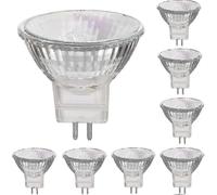 12V 20W Halogen Bulbs, GU4 Base, Warm White 2800K, Dimmable, Pack of 8